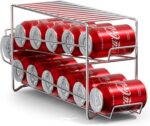 Sorbus Soda Can Rack Beverage Dispenser (1 Pack, Silver) – Holds 12 Standard 12oz Cans – Soda Can Organizer for Refrigerator, Pantry, or Countertop - Image 2