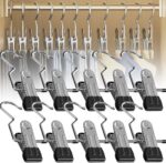 Space-Saving Clothespin Hat Pants Storage Hanging Travel Hook, Stainless Steel Boot Hangers Clips Boot Hangers for Closet, Laundry Hooks Hanging Clips Clothes Pins Socks Towel Clips (Black, 10Pcs) - Image 2