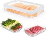 Stackable Deli Meat Container with Drainage Groove and Silicone Lid, Clear Refrigerator Storage Containers for Lunch Meats, Cold Cuts, Bacon, Cheese, BPA Free - 1 Layer - Image 2