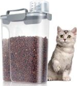 TBMax Large Cat Food Storage Container, Portable Dog Food Container with Upgraded Large Spout and Cup, Travel Pet Food Storage Dispenser for Small Animal Kibble Storage, Bird Seed Container - Grey - Image 2