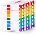 Tab Dividers for 3 Ring Binders – 6 Sets, 1–8 Numbered Index Dividers with Table of Contents – 8.5 x 11 in, 3-Hole Punched – Binder Dividers for School, Office, Filing, Organizing - 6 Pack - Image 2