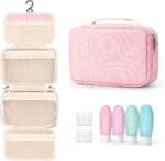 Toiletry bag for women with travel size containers set, hanging toiletry bag for full Size toiletries, Skincare, Shampoo, Makeup Cosmetic Bag Travel Organizer, Water-resistant toiletry bag - Image 2