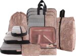 U+U 10 Set Compression Packing Cubes - Ultralight Travel Organizers with Laundry Bag, Space-Saving Suitcase Organizer, Expandable Packing Cubes for Travel and Family Vacation (Paisley Pattern) - Image 2