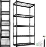 VEVOR Storage Shelving Unit, 5-Tier Adjustable, 2000 lbs Capacity, Heavy Duty Garage Shelves Metal Organizer Wire Rack, Black, 36" L x 16" W x 72" H for Kitchen Pantry Basement Bathroom Laundry Closet - Image 2