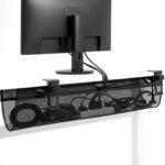 VIVO No Drill Clamp-on 36 inch Mesh Net Under Desk Cable Management Wire Organizer, Adjustable Home Office Standing Desk Cord Storage Sleeve, Black, DESK-AC36MH - Image 2
