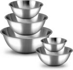 WHYSKO Meal Prep Stainless Steel Mixing Bowl (5-Piece Set) Home, Refrigerator, and Kitchen Food Storage Organizers | Ecofriendly, Heavy Duty, No Lids - Image 2
