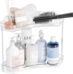 Yieach 2 Tier Corner Bathroom Counter Organizer,Clear Sink Shelf,Bathroom Corner Organizer and Storage for Restroom,Vanity Countertop,Two Tier Small Sink Organizers & Rack for Makeup,Beauty Product - Image 2
