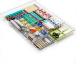 Yieach Large Expandable Desk Drawer Organizer Tray for Office Supplies and Accessories With 12 Adjustable Compartments,Office Drawer Organizers for Pencil,Pen and Kitchen Junk Drawer Organizer,Clear - Image 2