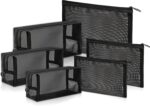pouch,Mesh Cosmetic Bag Portable Makeup Pouch Travel Toiletry Bag for Makeup Organizer Home Office Travel Accessories,6 Pieces Mesh Makeu - Image 2