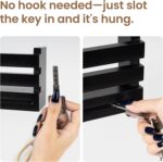 AELS Black Wall Mounted Key Holder with Acrylic Vase & Mail Organizer, Wooden Entryway Key Rack with 5.9" Test Tube Vase, Decorative Key Hanger with Slot for Keys and Letters, Gift Idea - Image 3