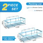 EUDELE Shower Caddy 2 Pack, Adhesive Shower Organizer for Home Decor & Kitchen Organizers, No Drilling, Rustproof Stainless Steel Bathroom Shelves - Image 3