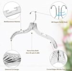 Quality Clear Plastic Hangers 12 Pack - Durable Crystal Cut Heavy Duty Hangers for Clothes, Shirts, Suits, Coats, Dresses - Image 4