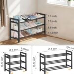 3-Tier Expandable Shoe Rack – Adjustable Heavy-Duty Metal Shoe Organizer Shelf for Closet, Entryway, Mudroom & Garage – Durable Freestanding Storage, Black - Image 3