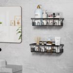 5-Pack Adhesive Shower Caddy, Rustproof Stainless Steel Organizer for Bathroom Storage with Large Capacity, No Drilling Bathroom Caddy with Soap Toothbrush Holder for Kitchen Home Black - Image 5