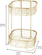 iDesign 2-Tier Bathroom Freestanding Square Shower Caddy Organizer - Gold - Image 3