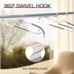 60 Pack M-Style Plastic Pants Hangers, Thin Space Saving Hanger with Rubber Pads and 360° Hook - Non Slip Clothes Hangers, Closet Organizer for Camisole, Tank Top, Dresses, Skirt - Gray - Image 5