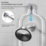 DAOYA Over the Shower Head Caddy, White Shower Caddy Hanging, 3 Tier Anti-Swing Bathroom Organizer with Soap Holder & Hooks - Image 3