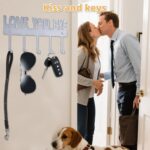 5-Hook Adhesive Wall Mount Key Holder,No-Drill Easy Install Key Hanger for Door, Kitchen, Entryway, 10x4 Inches,Silver - Image 3