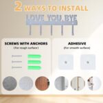 5-Hook Adhesive Wall Mount Key Holder,No-Drill Easy Install Key Hanger for Door, Kitchen, Entryway, 10x4 Inches,Silver - Image 4