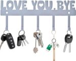 5-Hook Adhesive Wall Mount Key Holder,No-Drill Easy Install Key Hanger for Door, Kitchen, Entryway, 10x4 Inches,Silver - Image 2