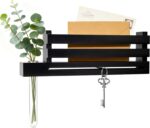 AELS Black Wall Mounted Key Holder with Acrylic Vase & Mail Organizer, Wooden Entryway Key Rack with 5.9" Test Tube Vase, Decorative Key Hanger with Slot for Keys and Letters, Gift Idea - Image 2