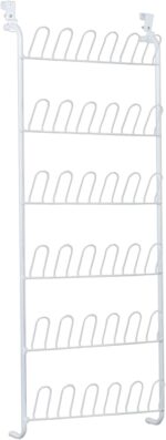 ClosetMaid 8040 18-Pair Over The Door Shoe Rack, 5-Inch D x 58-Inch H x 22.63-Inch W, White - Image 2