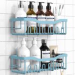 EUDELE Shower Caddy 2 Pack, Adhesive Shower Organizer for Home Decor & Kitchen Organizers, No Drilling, Rustproof Stainless Steel Bathroom Shelves - Image 2