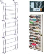 Fancy Buying Over The Door Shoe Rack Holder - 36 Pair Shoes Hanging Shelf Storage Shoe Organizer with Hooks - Image 2