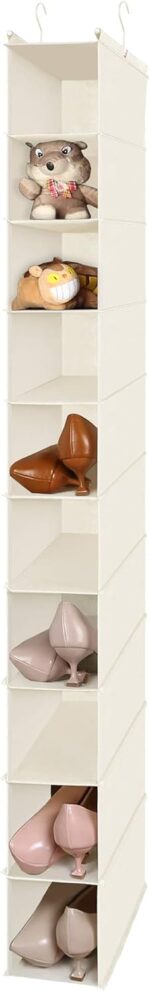 MAX Houser 10-Shelf Hanging Shoe Shelf Organizer, Hanging Shoe Storage for Closet (Beige) - Image 2