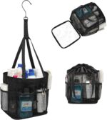 Mesh Shower Caddy Portable for College Dorm Room Essentials, Shower Tote Bag with Hanging Hook and Drawstring, Quick Dry Toiletry Bag with 6 Pockets for Bathroom, Swimming, Gym, Camping, Beach, Travel - Image 2