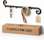 RTZEN Farmhouse Small Key Holder for Wall - Handcrafted Swirl Decorative 5 Key Hooks for Home Entryway - Wrought Iron Wall Mount Rack Purse Coat and Leash Holder or Organizer (Classic Black) - Image 2